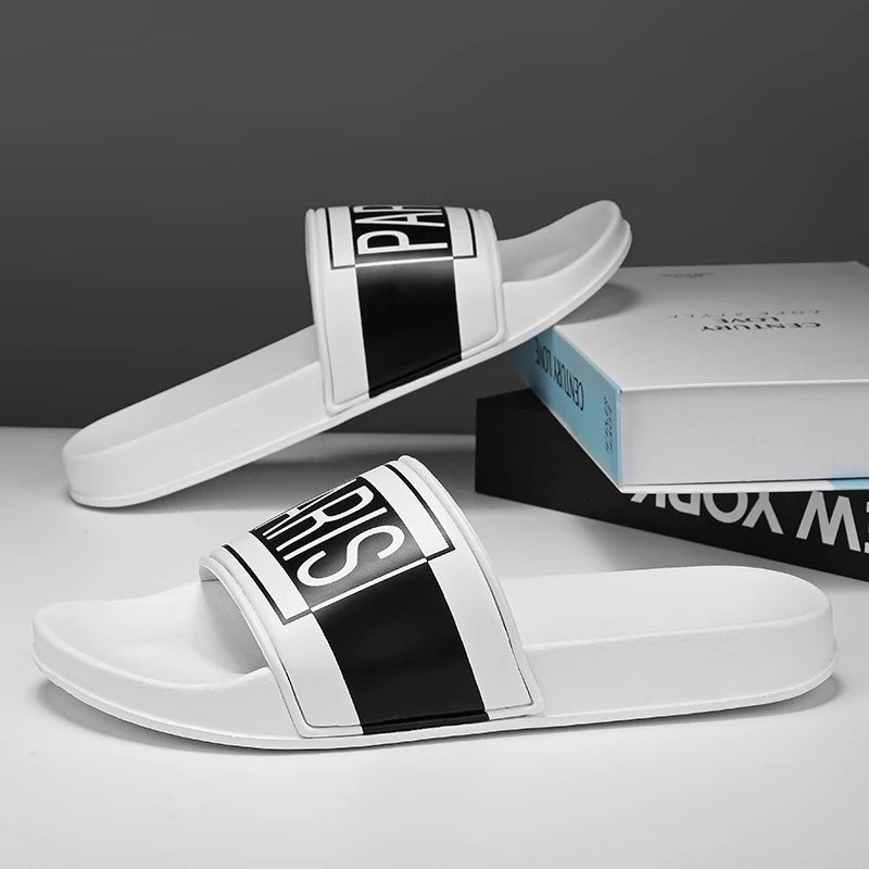 Summer Men Slippers Fashion Slides Street Outdoor Clogs Quick Dry Beach Sandals Flip Flops Casual Indoor Home Shoes Couple 36-46