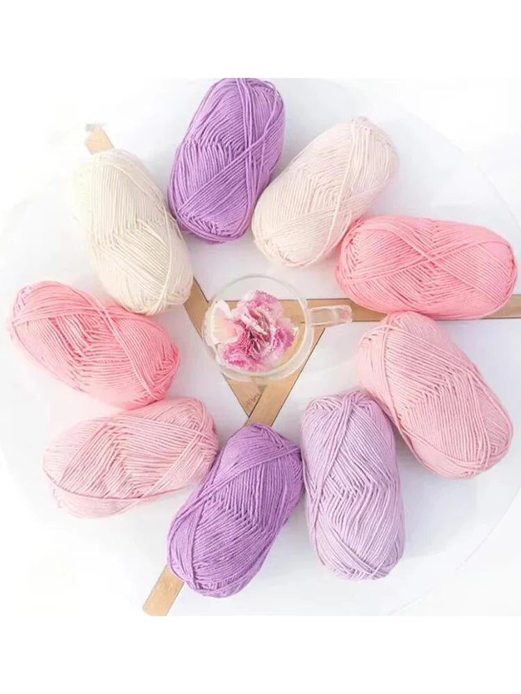 Baby Line 4 Strands Milk Cotton Line Soft And Light Skin Combed Fine Cotton Line Baby Line Crochet Shoes Doll Scarf Yarn