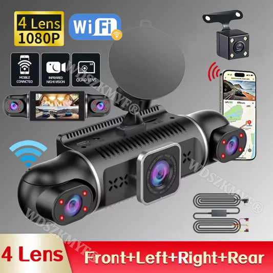 360 Degree 4Channel Car Dvr WIFI Video Recorder 1080P dashcam 24h Parking Monitor Rear View Camera Night Vision car recorder