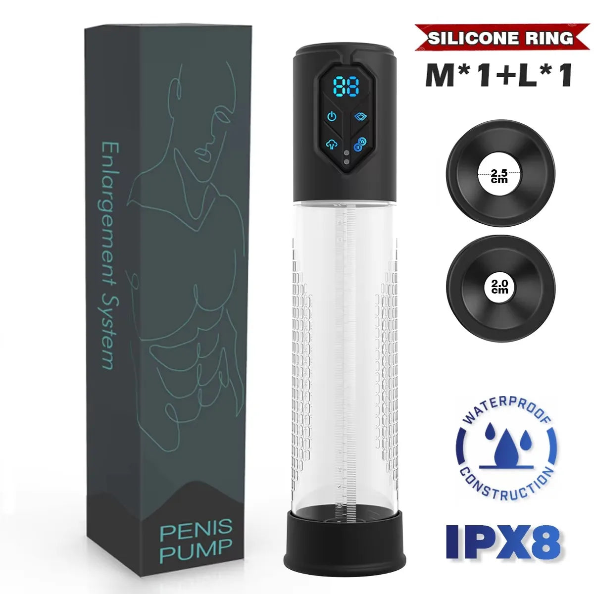 HESEKS Vacuum Sucking Electric Penis Pump Air Water Penis Extender Dick Training Automatic Male Masturbator Sex Toy for Men 18+