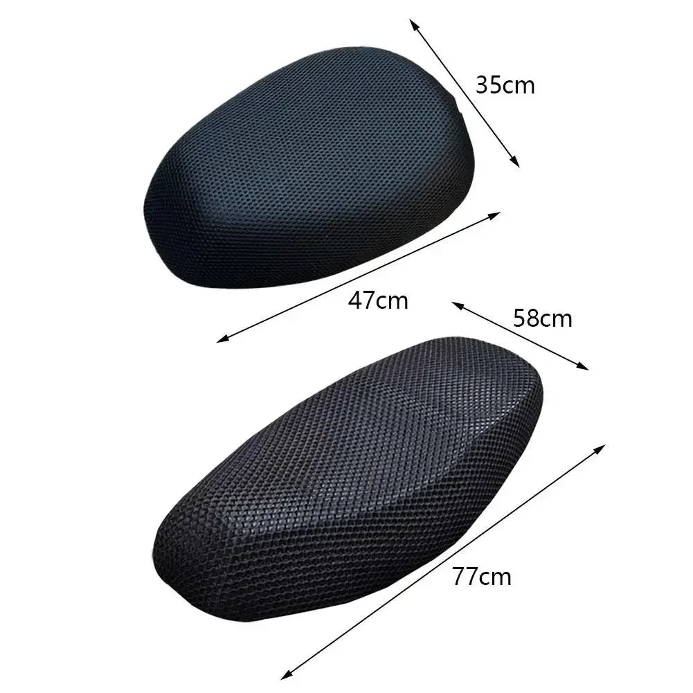 Motorcycle Electric Bike Breathable Seat Cover 3D Mesh Summer Heat Insulation Waterproof Pad Seat Cushion Honeycomb Mesh Cover