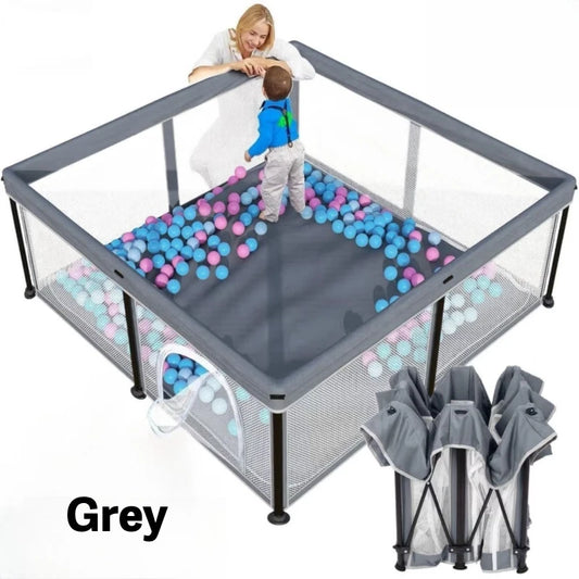 Foldable Baby Game Fence Portable Safety Enclosure for Home Crawling & Learning to Walk,  Protective Barrier Indoor/Outdoor Use