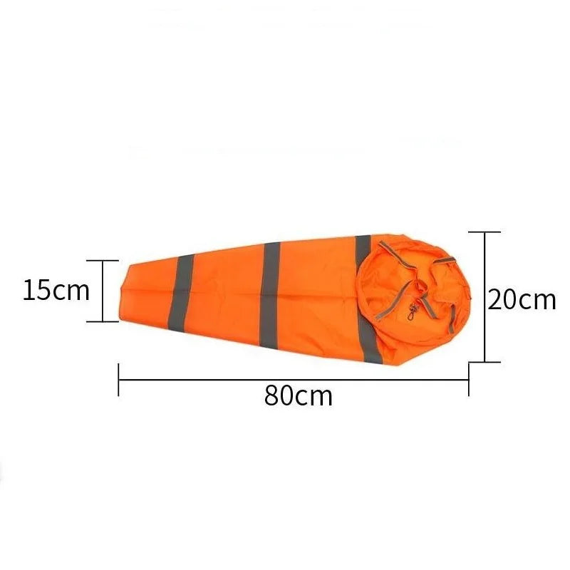 80cm Windsock Outdoor Wind Direction Measurement Reflective Belt Rip-stop Weather Vane for Airport Aviation Garden Farm