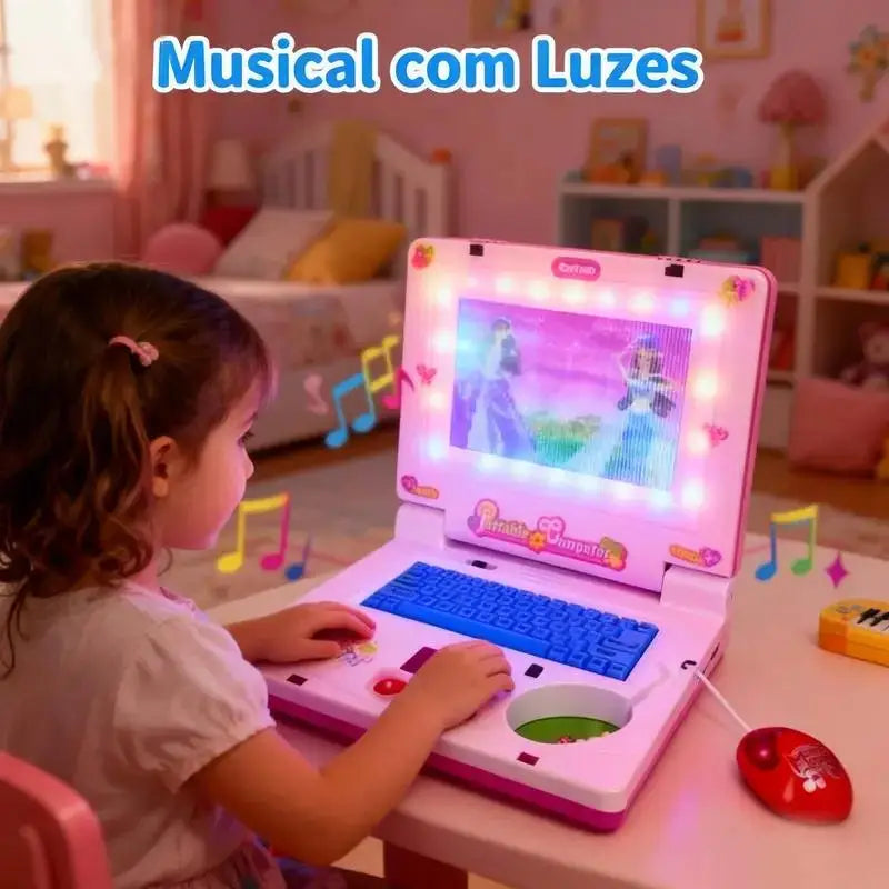 Mini Notebook Musical Toy Laptop Portable Integrated Toddler Puzzle Learning Machine Fake Computer Enlightening Birthday Gifts