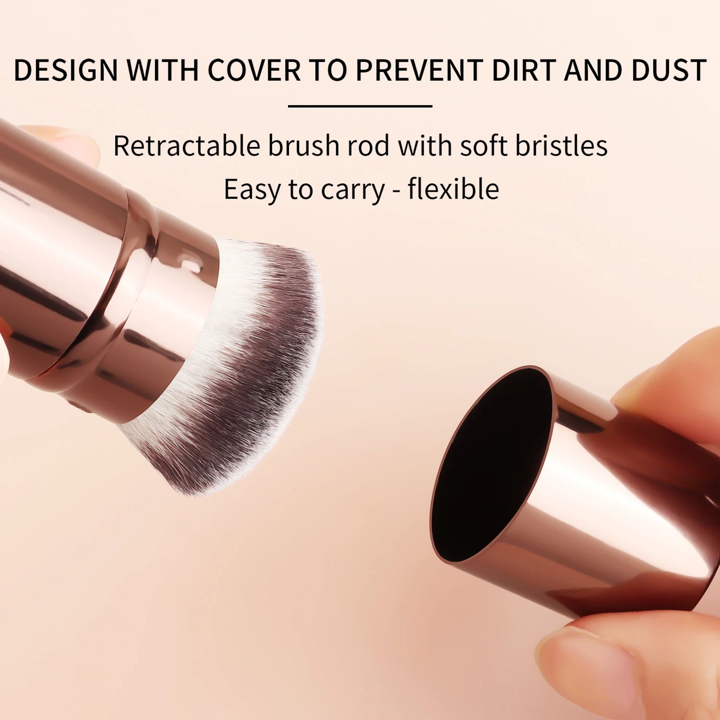 1pcs Retractable Blush Brush Kabuki Foundation Brush Soft Fluffy Powder Contour Makeup Brushes Portable Makeup Tools