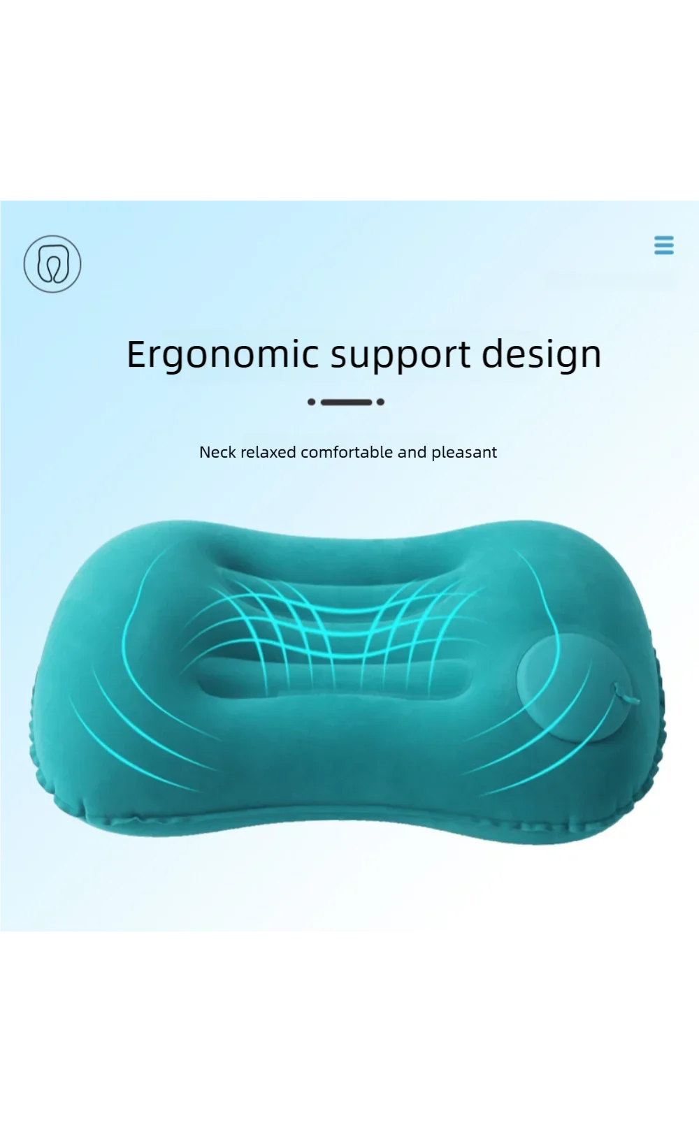 Camping Inflatable Pillow Outdoor Portable Pillow Pool Pillow LIghtweight Soft Car Pillow for Neck and Lumbar Support