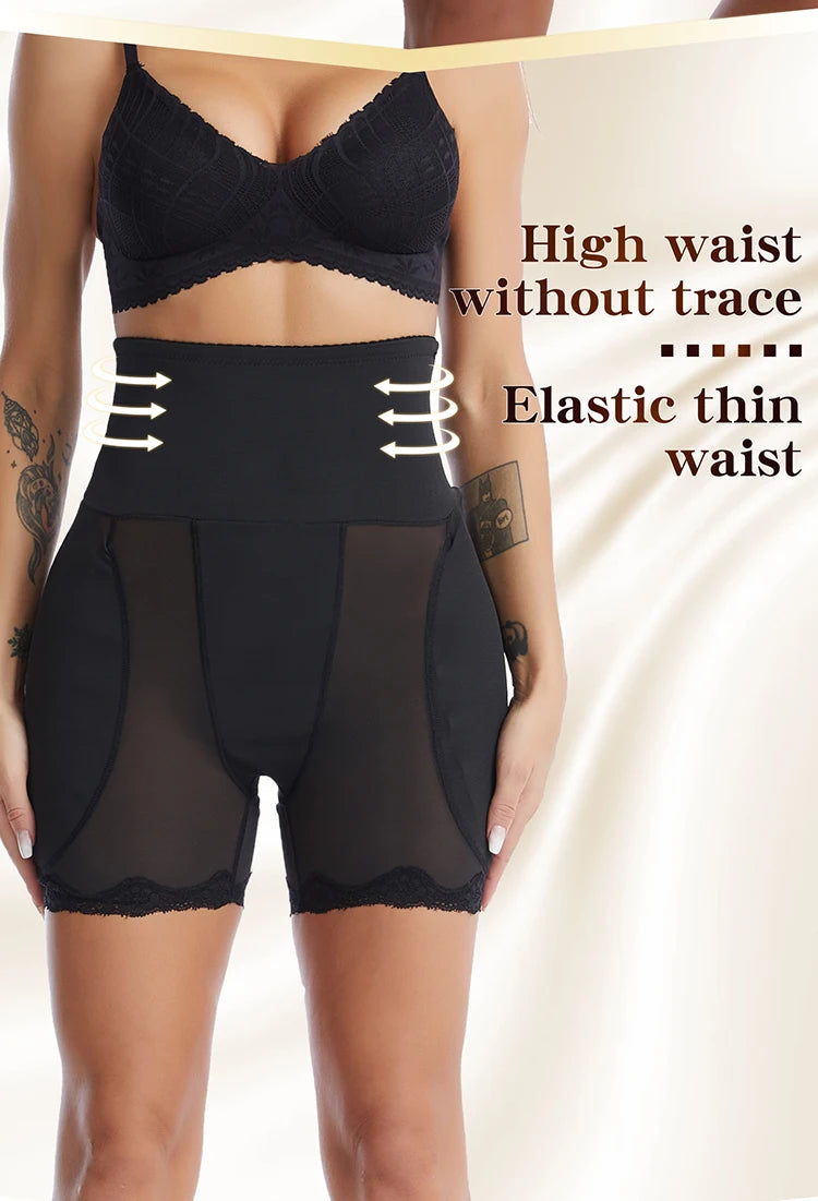 YBFDO Women Shapewear Padded Hip Butt Lifter Lace Panties High Waist Trainer Tummy Control Corset Body Shaper Hip Enhancer Thigh