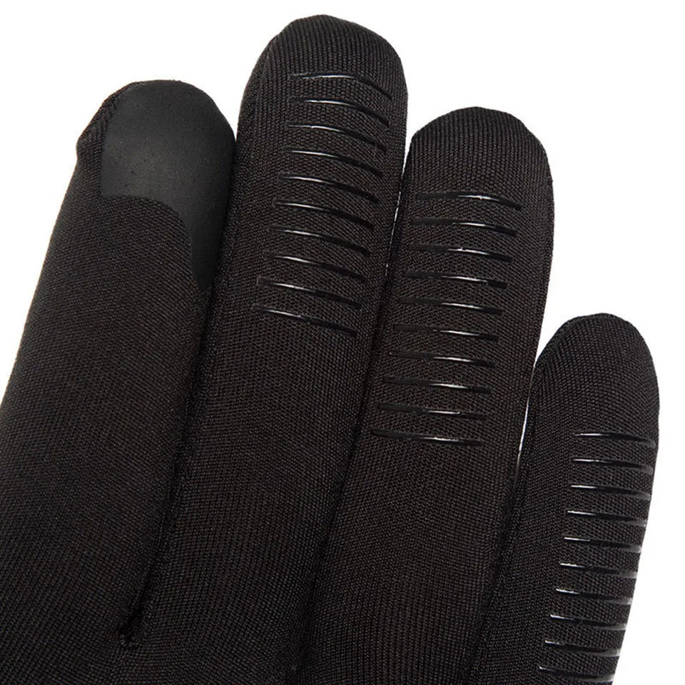 NOFOXO 1Pair Winter Thermal Bike Gloves Touch Screen Water Resistant Windproof Cycling Driving Hiking Skiing Running Men Women