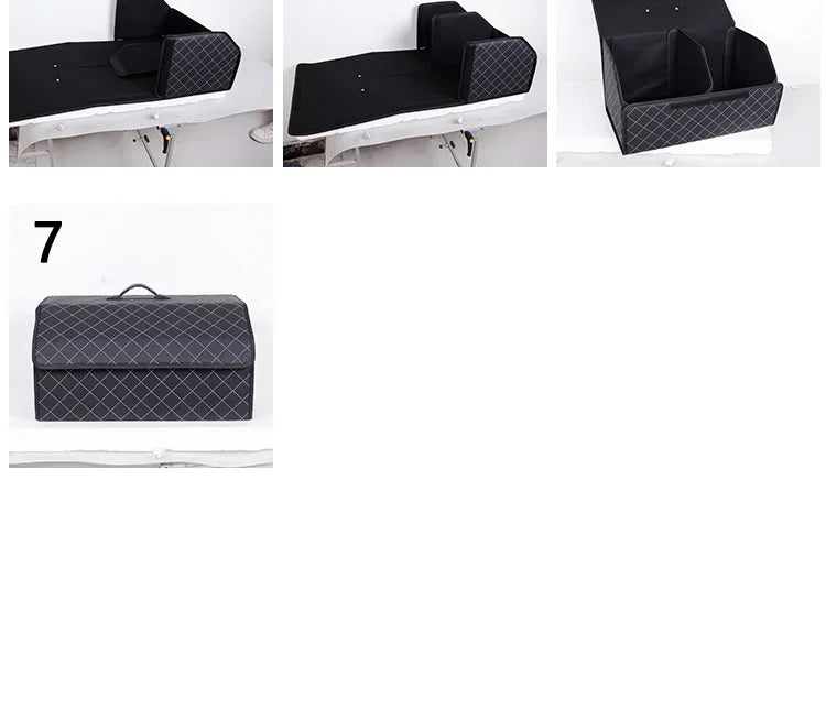 Car Trunk Organizer Box Large Capacity Auto Multiuse Tools Storage Bag Stowing Tidying Leather Folding for Emergency