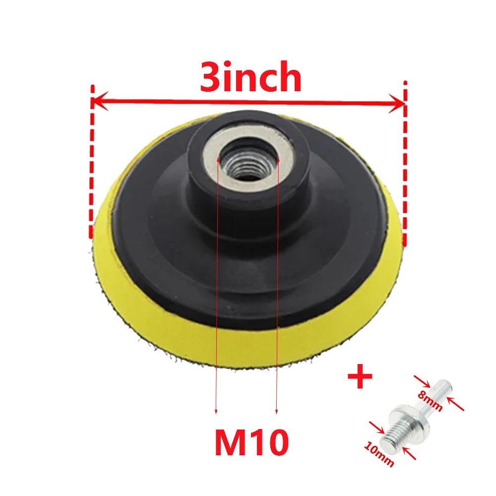 3/4/5/6/7inch M10 M14 Backing Pad Sanding Holder Disc Hook and Loop Polishing Backer Plate Drill Rod for Polisher Grinding Tool