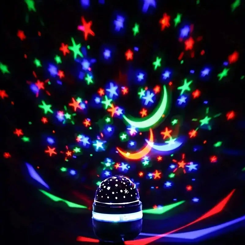 Colorful Starry Sky Party Lamp USB Christmas LED NightLights Auto Rotate Magic Ball Moon Galaxy Home Atmosphere Light Kids gifts