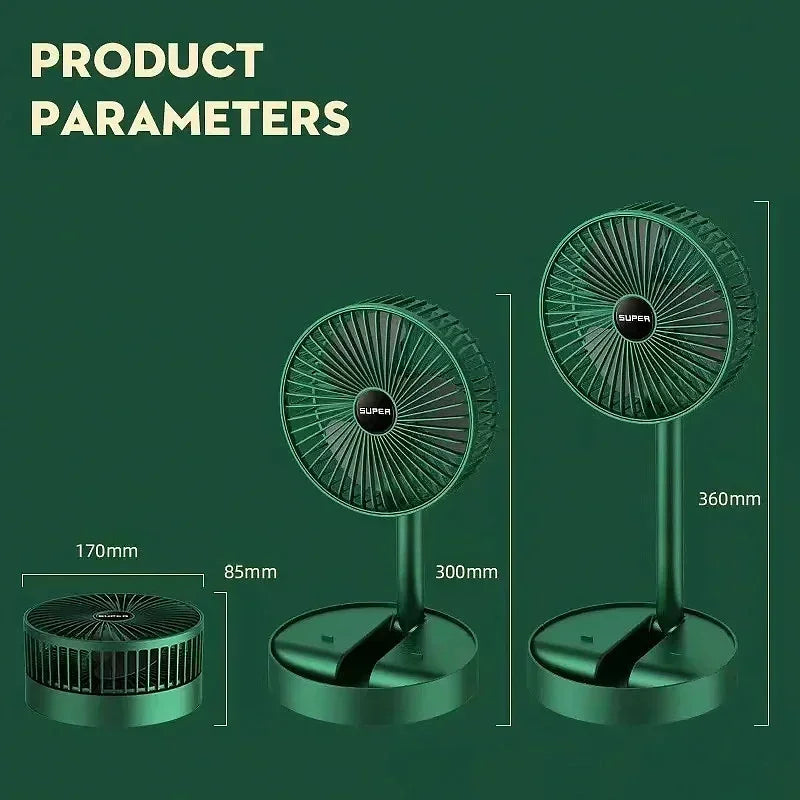 Desktop Foldable Retractable Small Fan Mini Portable Charging USB Home Low Noise High Duration Standby Mini Electric Fan