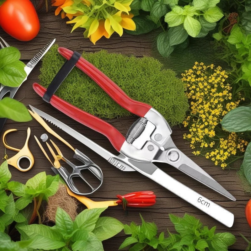 Gardening Hand Pruner Garden Scissors Pruning Shears Micro-Tip Pruning Snips Leaf Trimmer Straight Florist Scissor For Plants