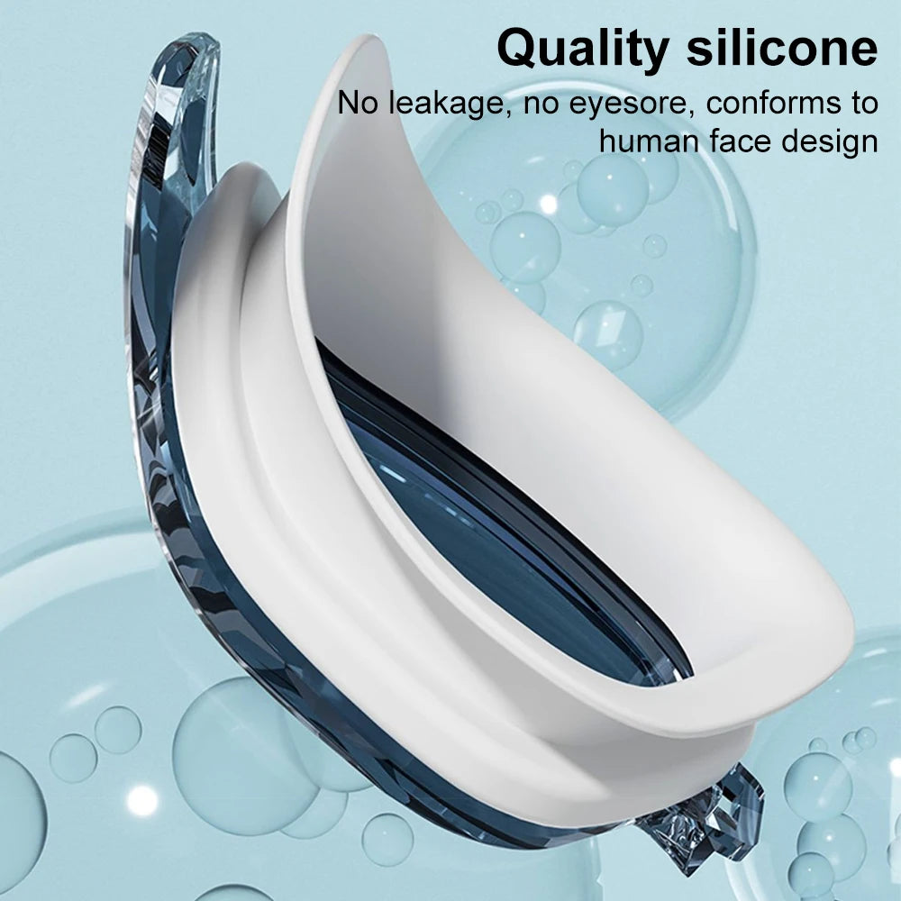 Swimming Goggles Cap Adult HD Anti-fog Swimming Goggles Set Waterproof Silicone Swim Glasses with Earplugs Anti-UV Swim Eyewear