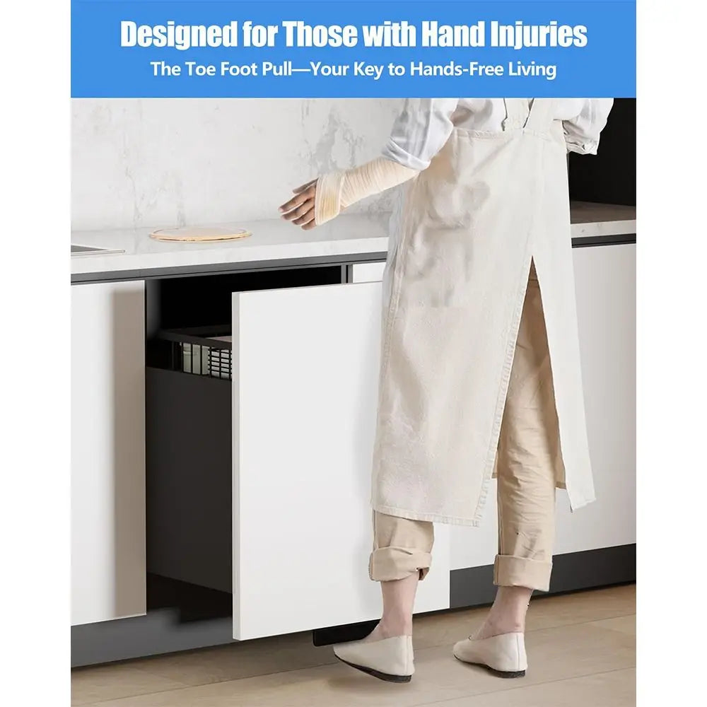 Practical Free Design Cabinet Foot Pull Bracket Carbon Steel Trash Cabinet Foot Pull Touchless Hands Trash Drawer Home Hardware
