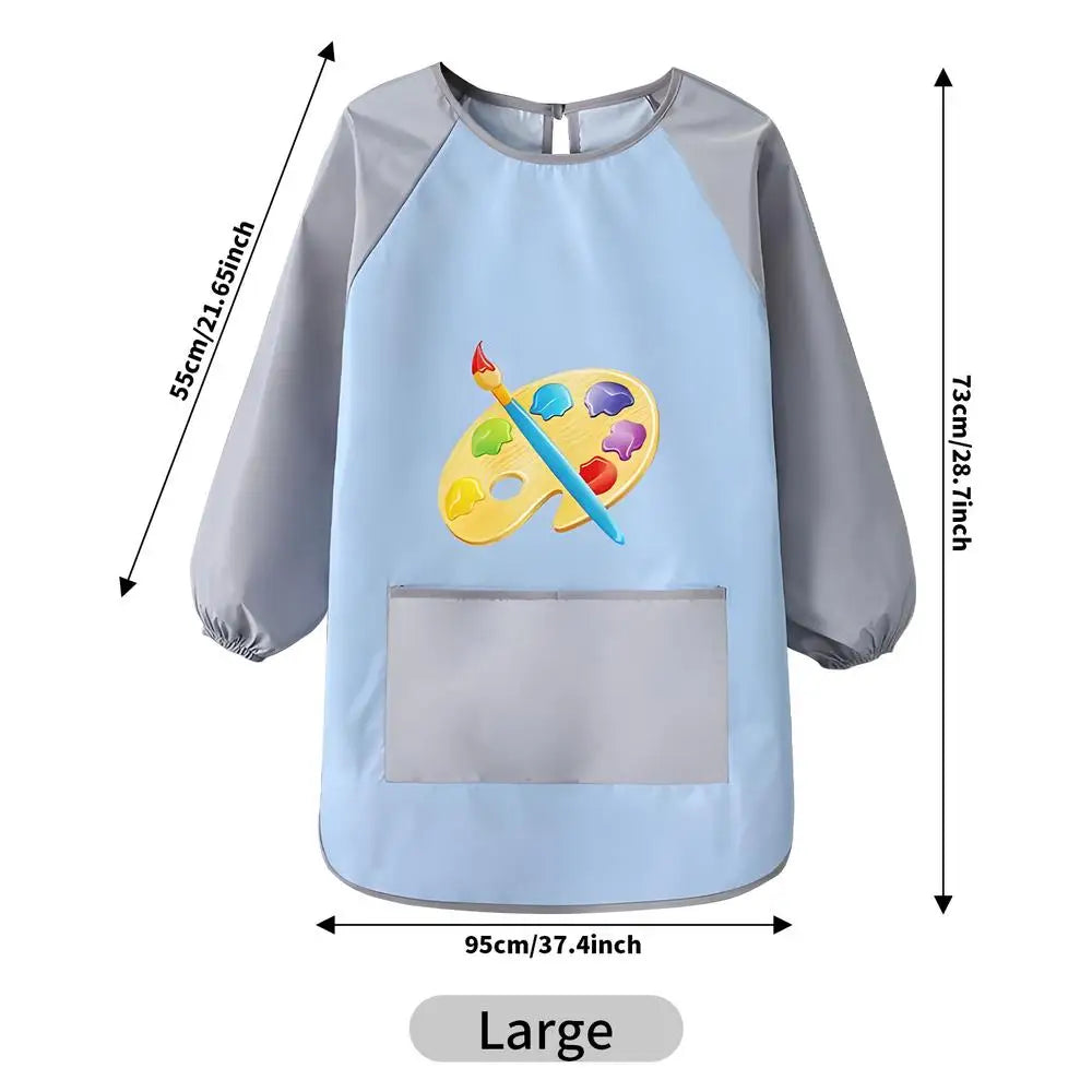 Toddler Smock For Painting Waterproof Children Apron Children Smock With Long Sleeves For Garden Painting Baking Preschool