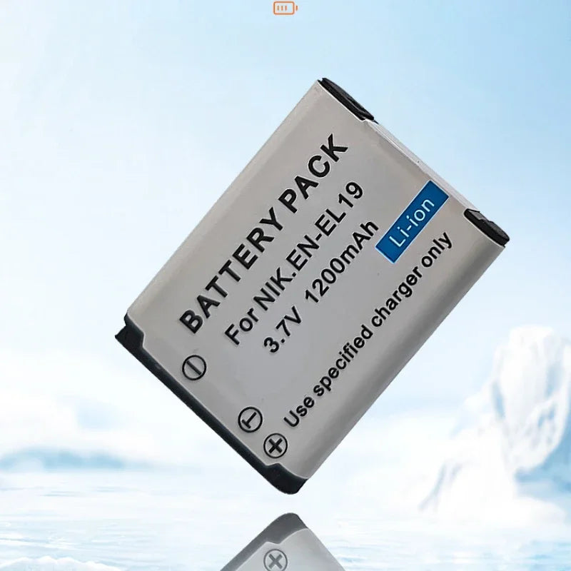 EN-EL19 ENEL19 EN EL19 Camera Battery+LED Dual Charger for Nikon Coolpix S6600 S6900 S2600 S3100 S4100 S5200 S6400 W150 Battery