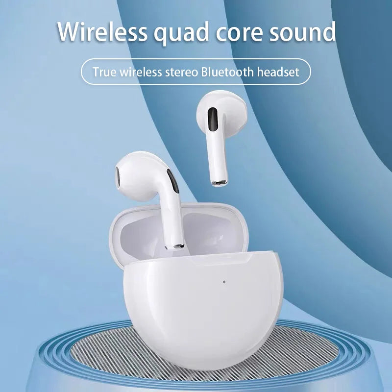 Pro6 Bluetooth Headphones Wireless Bluetooth Headset with Mic Earbuds Waterproof Noise Cancelling TWS Pro 6 Wireless Earphones