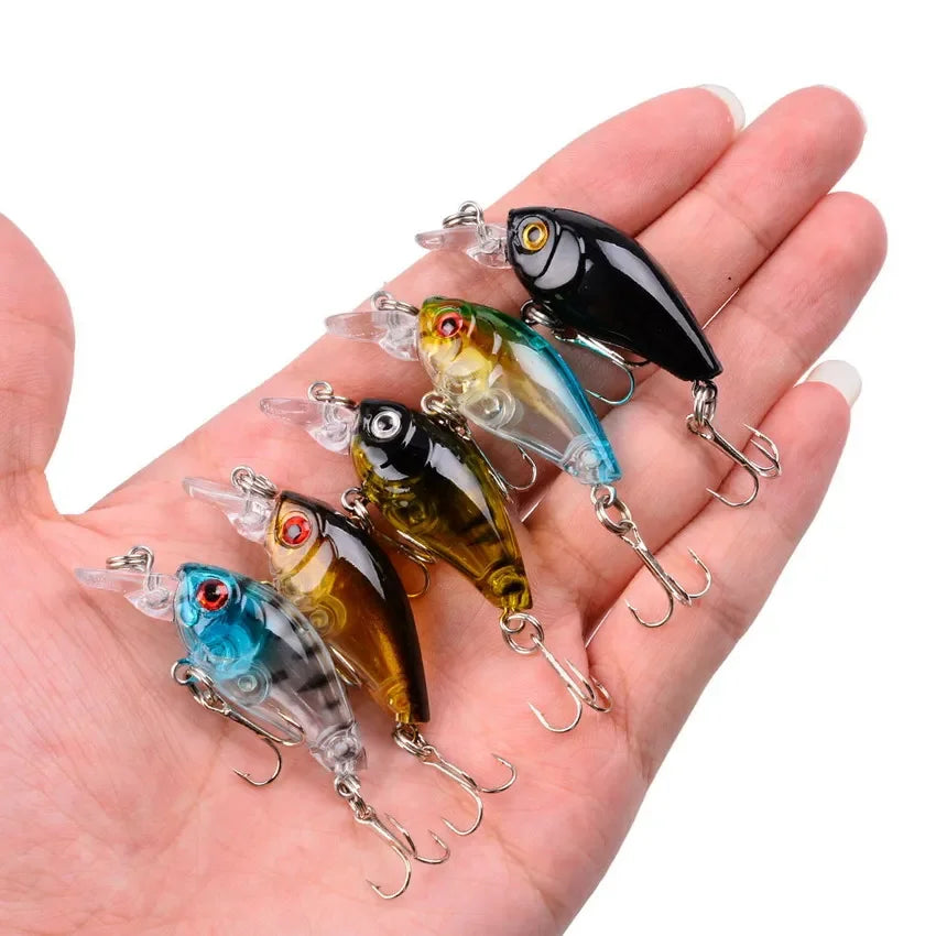 9 Pcs, Fishing Lure Set Minnow Baits Kit Wobbler Crankbaits with Hooks Hard Popper Lures for Saltwater Freshwater Trout Bass