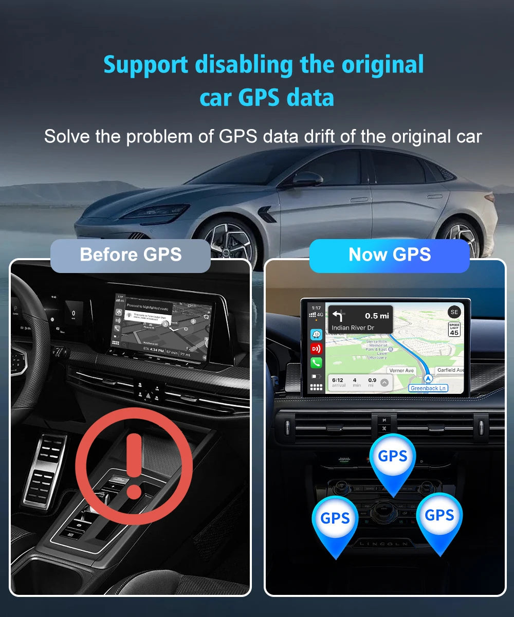 CarlinKit 5.0 Wireless CarPlay Android Auto Adapter 3 in 1 Wireless Car Adapter for Mazda Toyotal Peugeot Volvo Kia Spotify