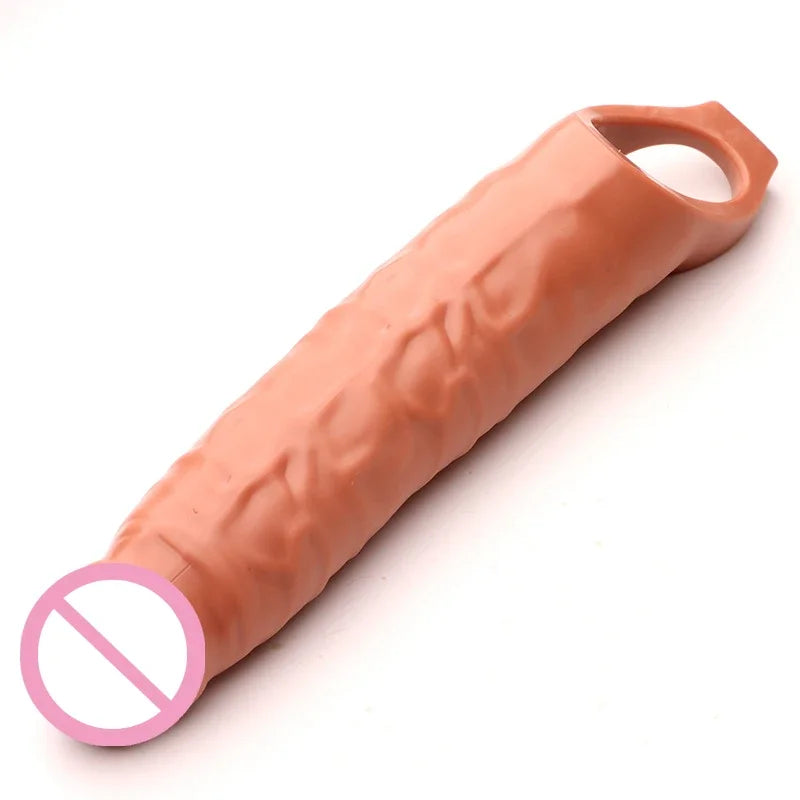 28cm Large Penis Sleeve Sex Toys for Men Penis Enlargement Extender Condom Penis Extension Adult Toys Delay Ejaculation Sex Shop