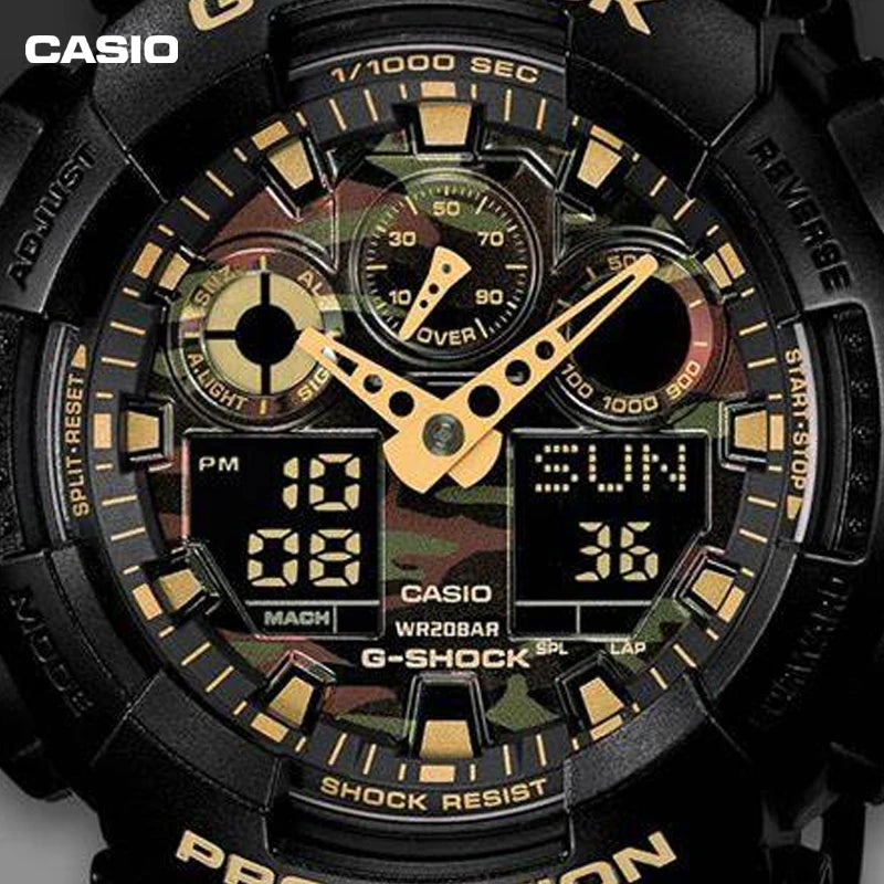 CASIO GA-100CF G-SHOCK Camouflage Series Cool Back Multi-Functional Men's Sports Watch Waterproof Digital Watch Countdown Alarm