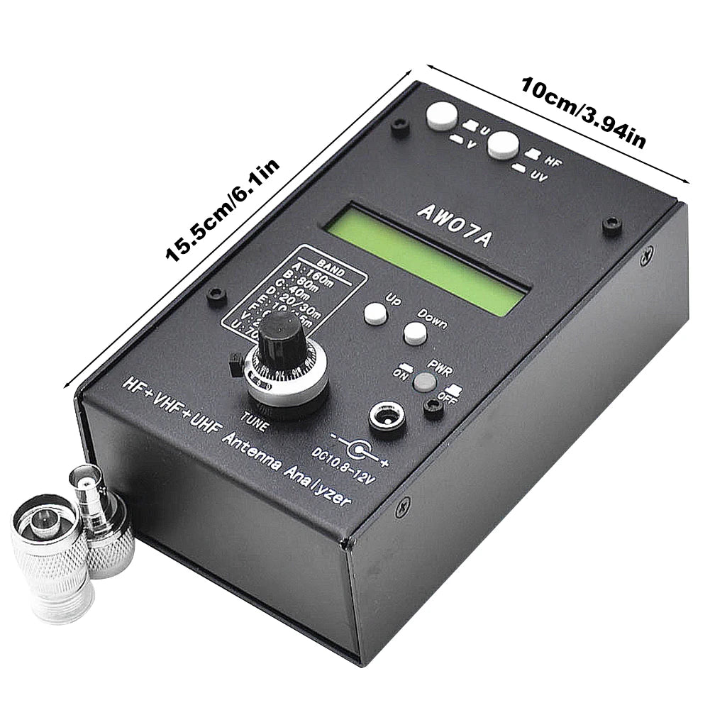 HF/VHF/UHF AW07A 1.5-470MHZ 160 M HF +UV Spectrum Analyzers Measure Tool SWR Antenna Analyzer with 1.0 To 9.99 SWR for Ham Radio