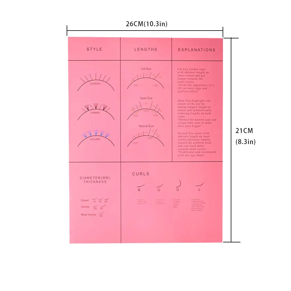 Bundle Beginner and Wispy Eye Shape Lash Map Charts School Practice Training for Fake Eyelashes  Wholesale