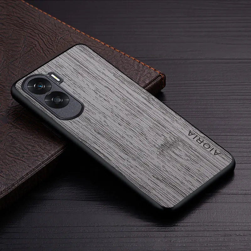 Case for Honor 90 90 Lite funda bamboo wood pattern Leather phone cover Luxury coque for Honor 90 Lite case capa