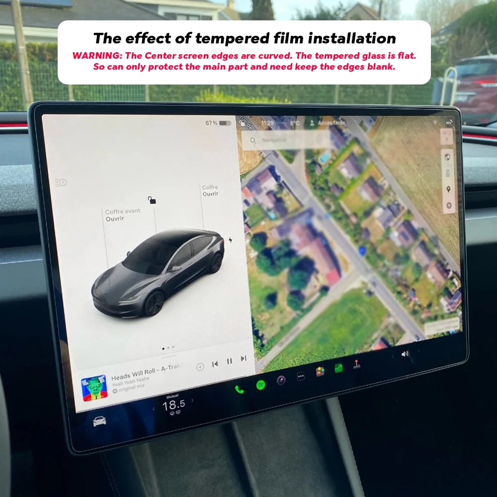 Tempered Glass Film Protector for New Tesla Model Y Launch 2025 Model 3 Highland 2024 Rear Row Center Control Screen Protective