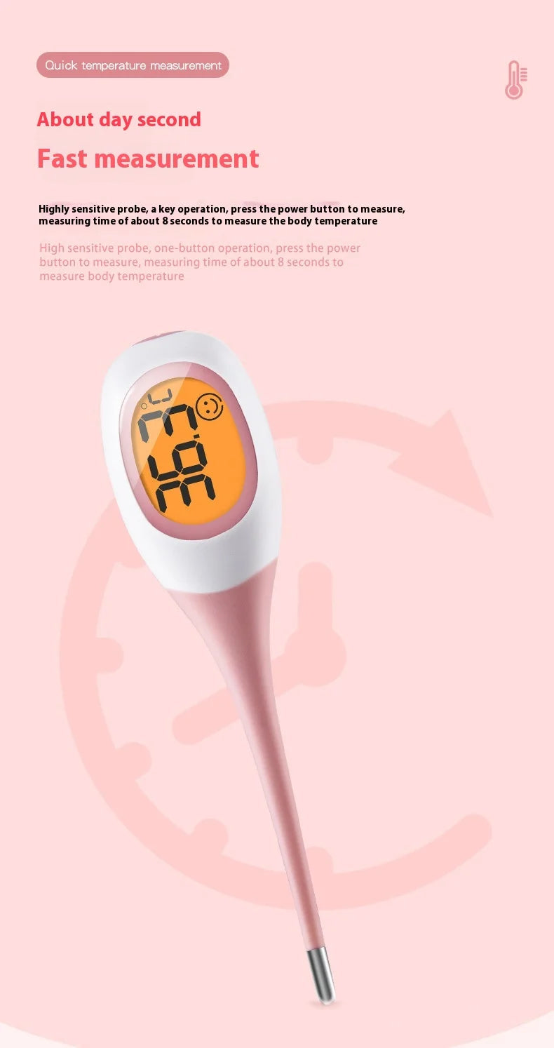 AIQUE 8 Seconds Backlit Fever Thermometer Medical Household Digital LCD Medical Fast Measure Kids Baby Child Adult Body Soft