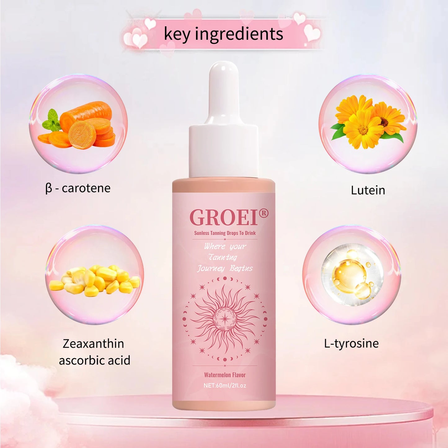 Watermelon Tanning Drops Face Body Long Lasting Bronzer Intensive Bronzing Brown Solarium Sunbeds Moisturizing  Self Tanner