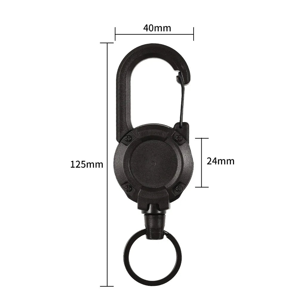 Automatic Retractable Wire Rope Luya Anti-theft Tactical Keychain Telescopic Belt Keyring Outdoor Carabiner Hook Backpack Buckle