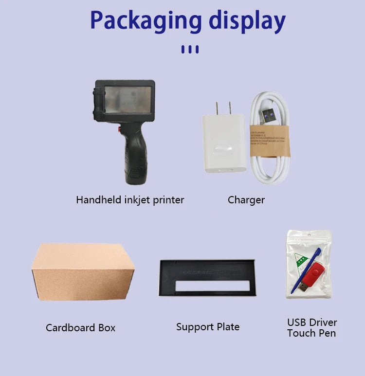 EURANNIT E17 12.7mm Portable Handheld Inkjet Printer Text QR Barcode Batch Number Logo Image Expire Date TIJ Printing Machine