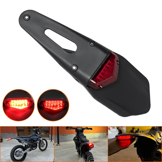 Motorcycle Rear Fender License Plate Bracket 12V For Enduro Off-Road Bike CRF YZ  Motobike Tail Light Brake Lamp For BETA RR