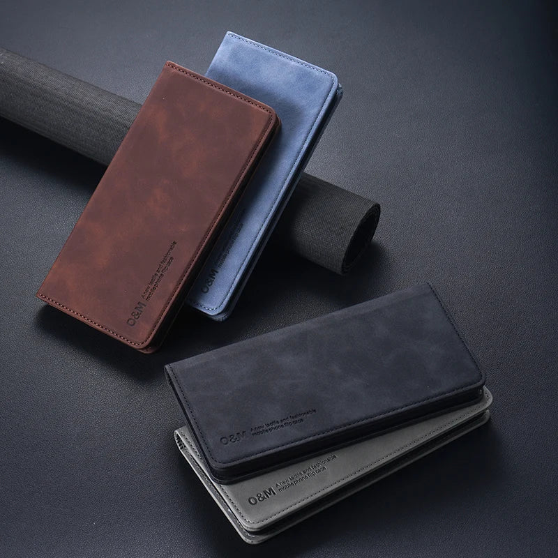 Leather Case For Honor 70 90 200 300 500 400 Global X9C Magic 7 8 Pro Stand Flip Wallet Cover Card Slot and Magnetic buckle