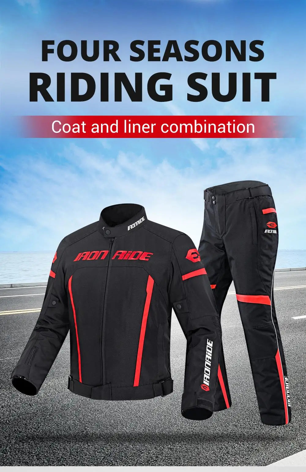 Motorcycle Jacket Waterproof Motorcross Jacket Pants Moto Jacket Windproof Riding Motorbike Clothes With Protective Gear M-3XL