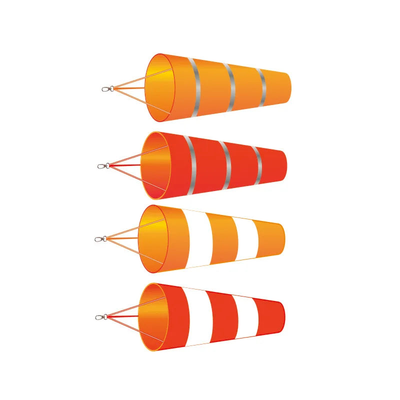 80cm Windsock Outdoor Wind Direction Measurement Reflective Belt Rip-stop Weather Vane for Airport Aviation Garden Farm