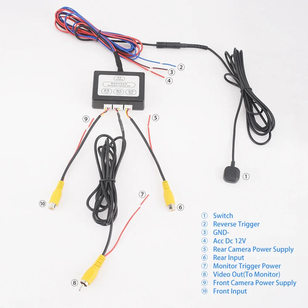 KTYDKP Car Parking Camera Video Channel Converter for Monitor Front And Rear View Two-Way Control Box With Manual Switch