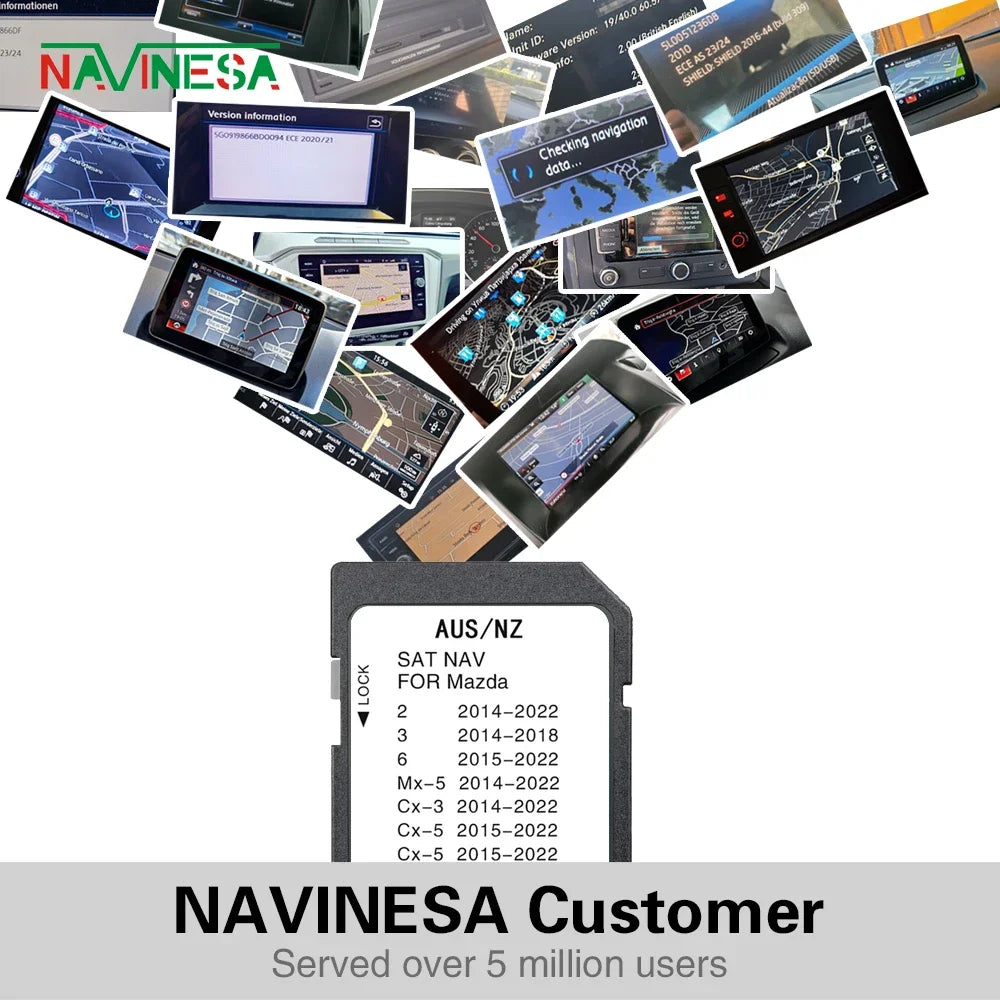 Update 2024 Australia New Zealand maps for Mazda 2 3 6 CX3 CX5 CX8 CX9 MX5 Vehicle Multimedia SD Card Connect System Navigation