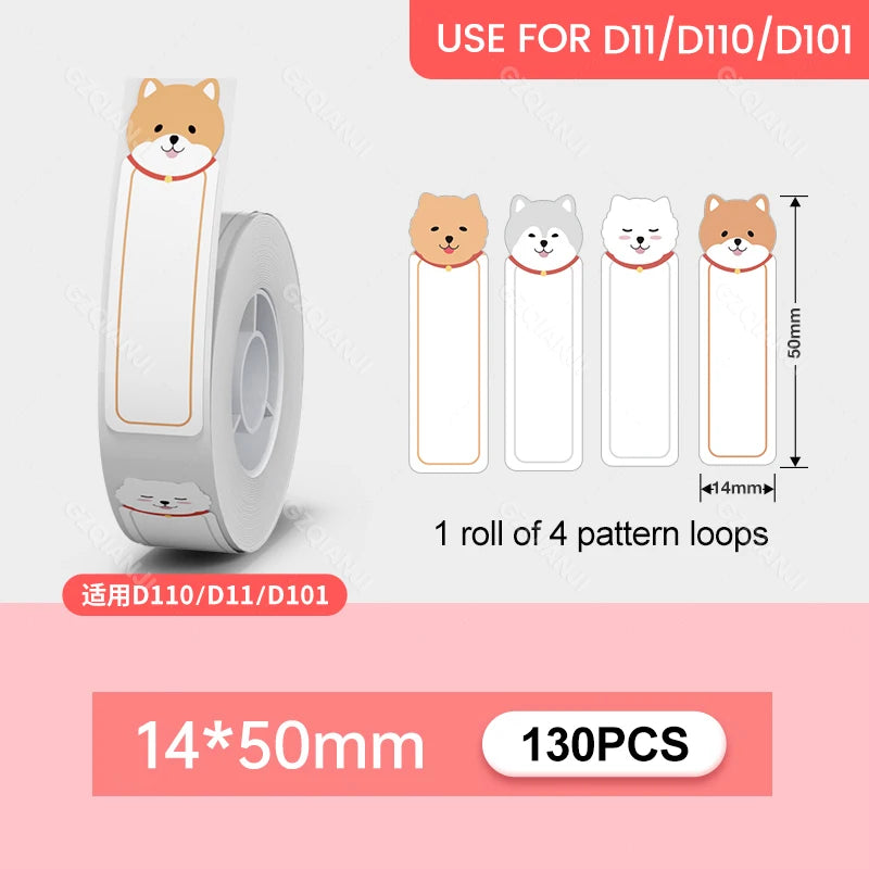 Niimbot D110 D11 Label printer paper Waterproof Anti-Oil Price Label Sticker Transparent Pure Color Label thermal Sticker Paper