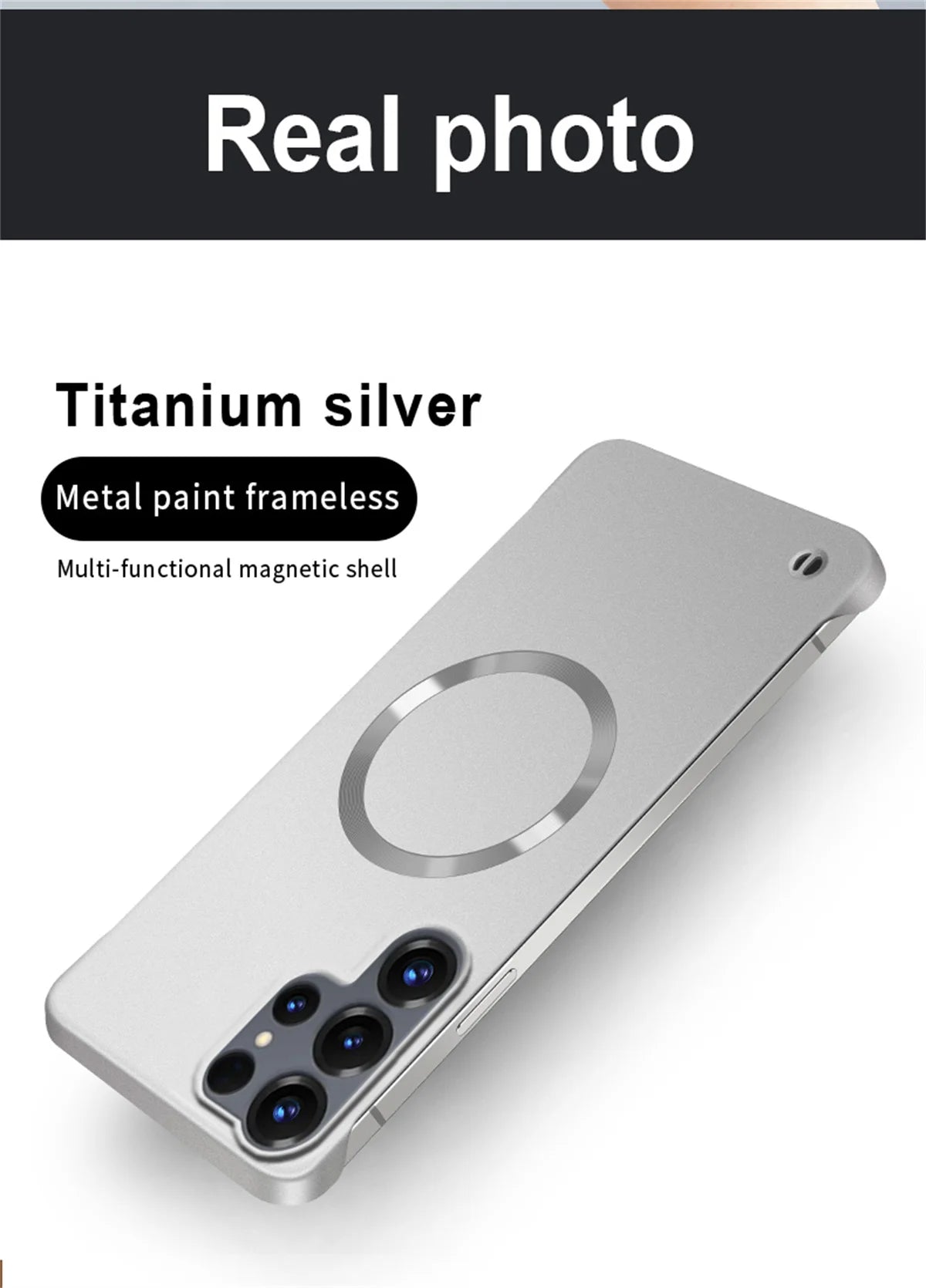 Ultra Thin PC Frameless Magnetic Phone Case for Samung S26 Ultra S25 Edge S24 FE S22 S23 Plus A56 A55 for Magsafe Matte Cover