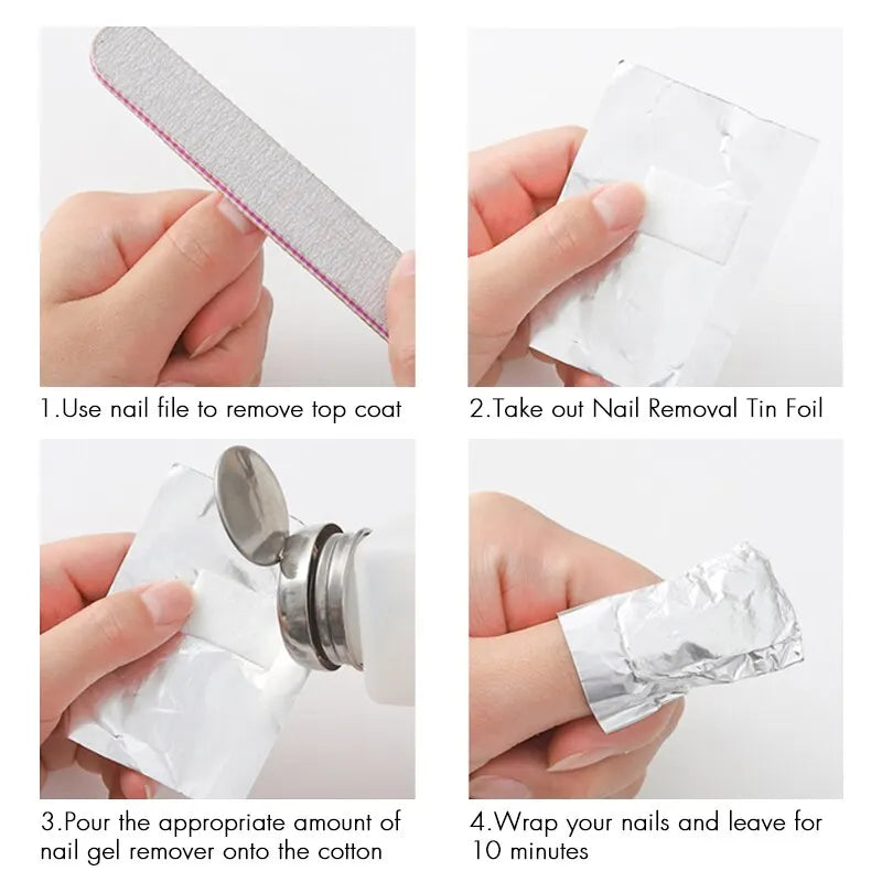 100pcs Bag Aluminum Foil Nail Polish Immersion Nail Polish Nail Removal Wrap Nail Towel Gel Nail Polish Remover Nail Polish Tool