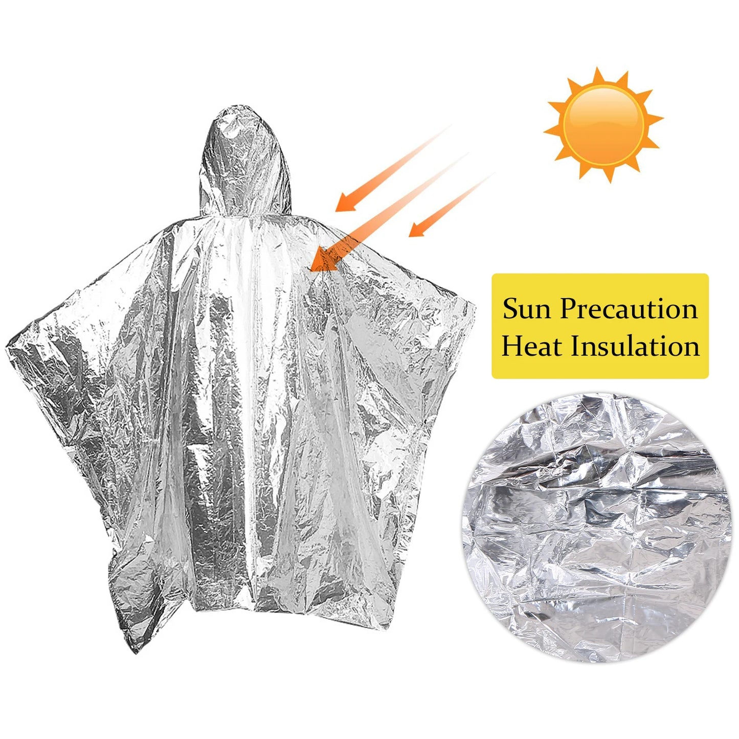 Outdoor Multifunction Raincoat Camping Raincoat Waterproof Survival Emergency Reflective Clothing Camping Gear