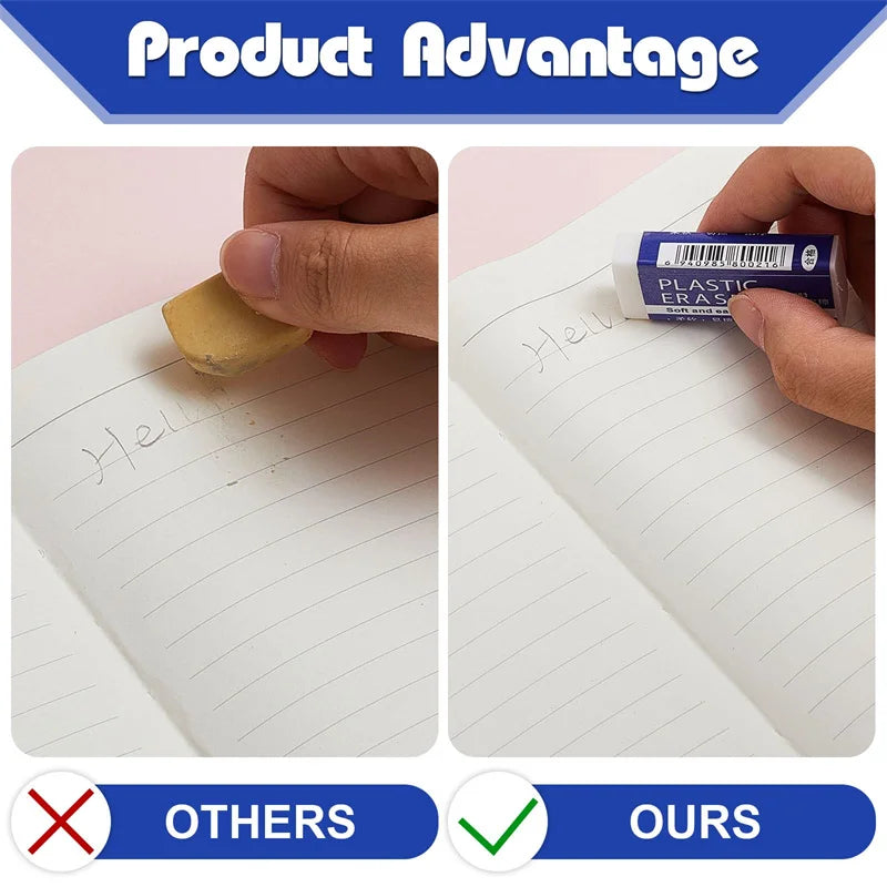 Soft 2B Eraser White Made in China, PVC Plastic Rubber Pencil Eraser Students Drawing Tool, Sketches Paintings Fine Arts Eraser