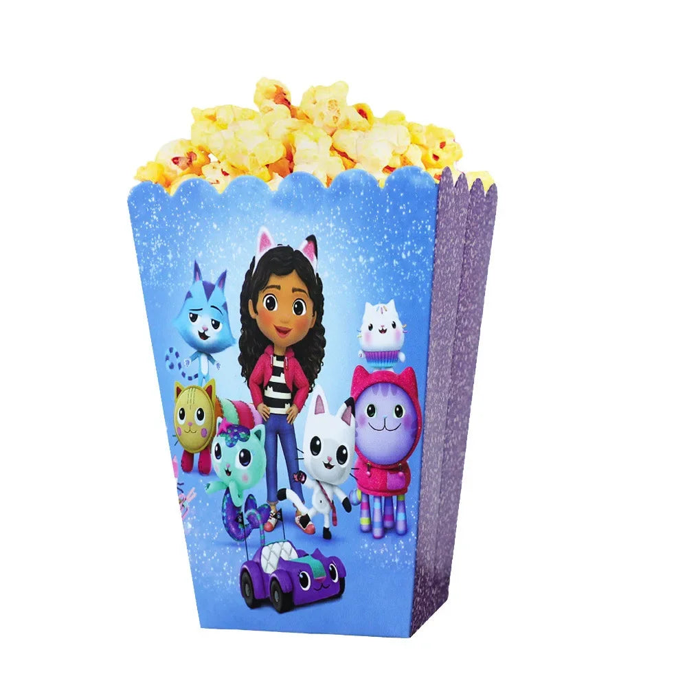 Disney Gabby Doll House Theme Birthday Party Flag Pulling Balloon Decoration Disposable Tableware Supplies