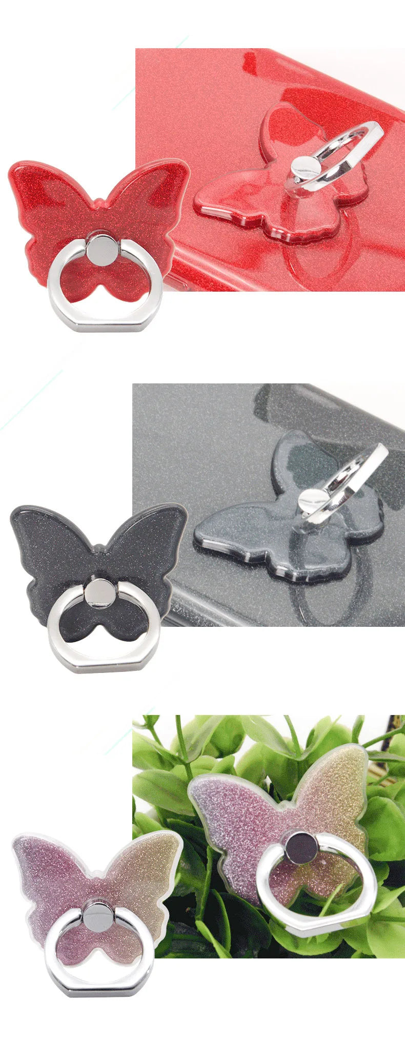 Universal Beautiful Butterfly Mobile Phone Handle Holder Suitable Mobile Phone Ring Holder Mobile Phone Holder Socket