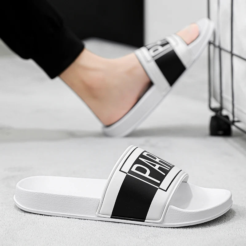 Summer Men Slippers Fashion Slides Street Outdoor Clogs Quick Dry Beach Sandals Flip Flops Casual Indoor Home Shoes Couple 36-46