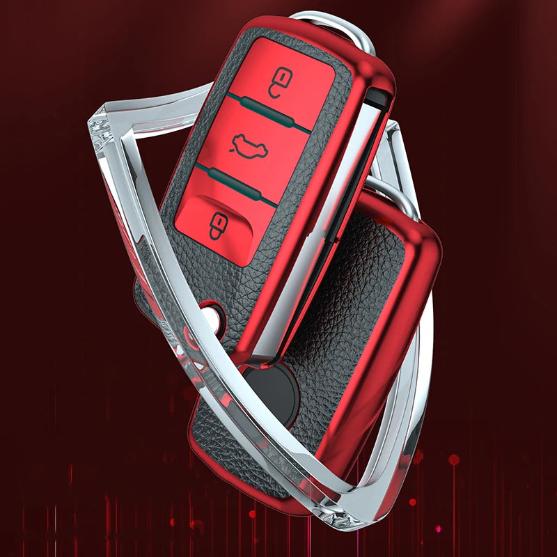 TPU Leather Car Key Case  Scratch-resistant Waterproof Car Key Protective Cover Car Accessories Interior