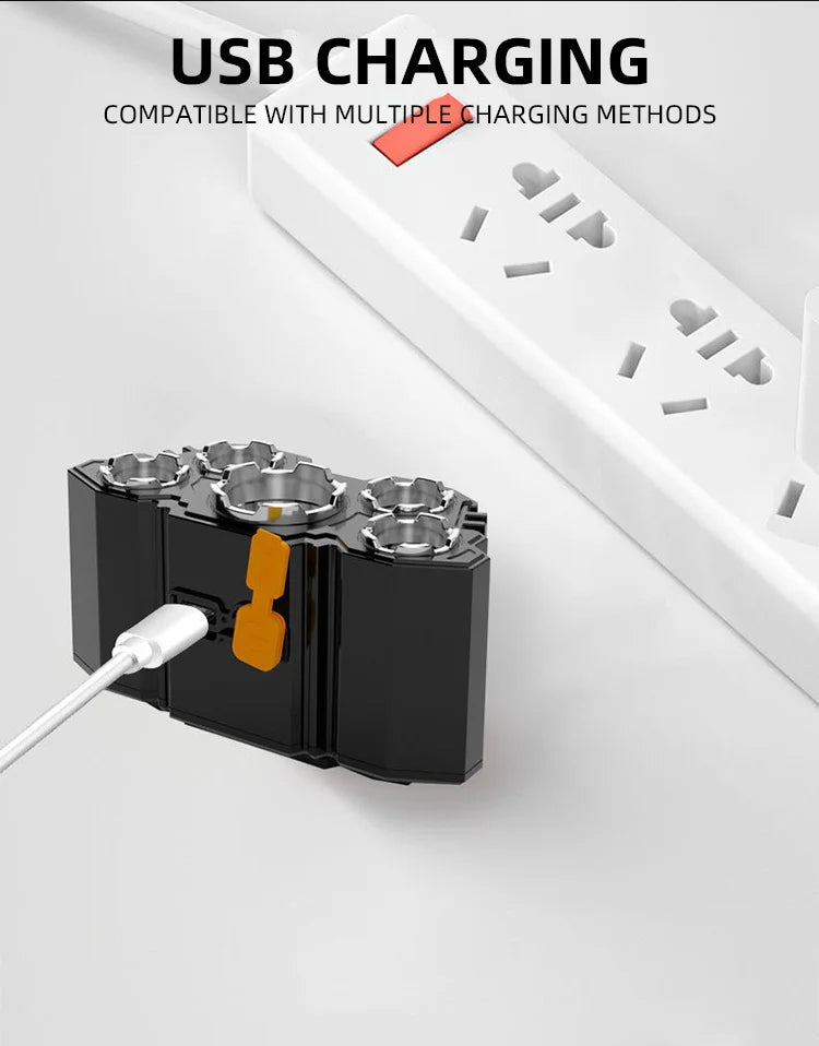 5 LED Headlamp Rechargeable with Built in 18650 Battery Strong Light Headlight Camping Adventure Fishing Head Light Flashlight